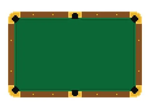 Pixel art empty green billiard table on a white background. Stock Illustration