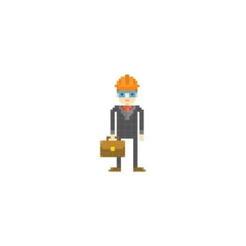 Pixel art engineer 스톡 일러스트