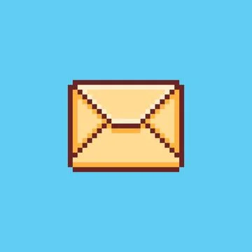 Pixel art Envelope game asset design Stock Illustration