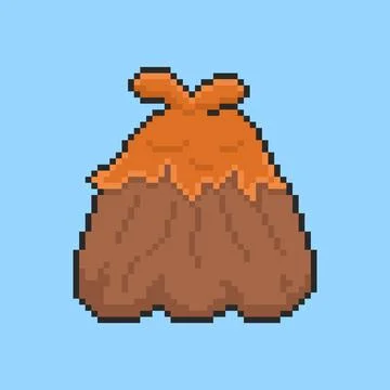Pixel art Erupting Volcano game asset design Иллюстрация