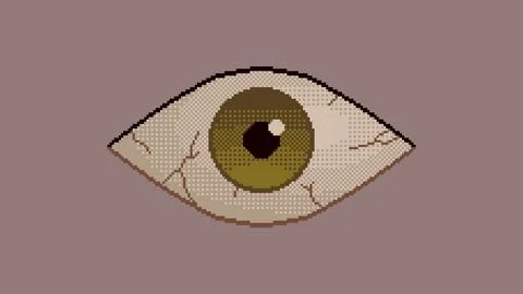 Pixel art eye. 8-bit retro video game style. Vector illustration. Stock Illustration