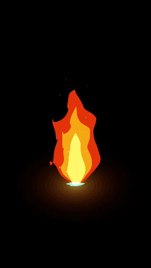 Pixel art fire animation, burning flame loop, hot bonfire, retro gaming FX Stock Footage 347947962