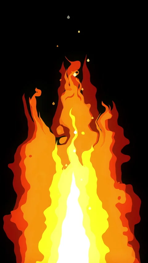 Pixel art fire animation, retro bonfire loop, gaming flame asset Stock Footage 347948109