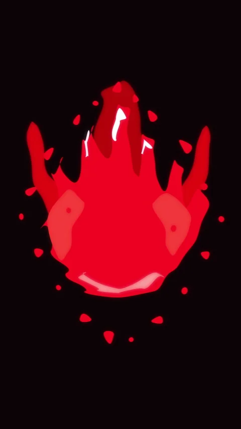 Pixel art fire flame animation loop red magic energy effect element Stock Footage 347948042