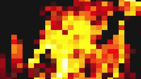 Pixel art fire Stock Illustration