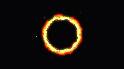 Pixel art fire ring loop animation Stock Footage 346550722