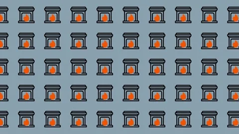 Pixel Art Fireplace Pattern - Cozy and Retro Design. Stock Footage 325381368