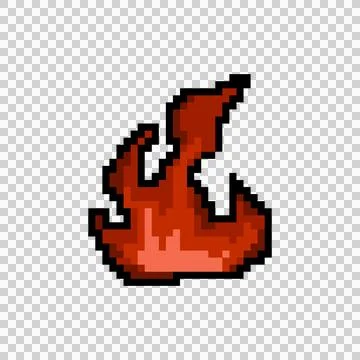 Pixel art flame and fire game asset graphic vector Illustrazione stock