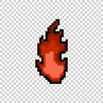 Pixel art flame and fire game asset graphic design Illustrazione stock