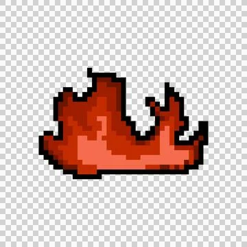 Pixel art flame and fire game asset graphic isolated Illustrazione stock