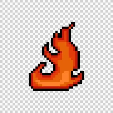 Pixel art flame and fire graphic illustration Stock Illustration