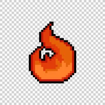 Pixel art flame and fire graphic design Stock Illustration