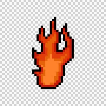 Pixel art flame and fire graphic concept Stock Illustration