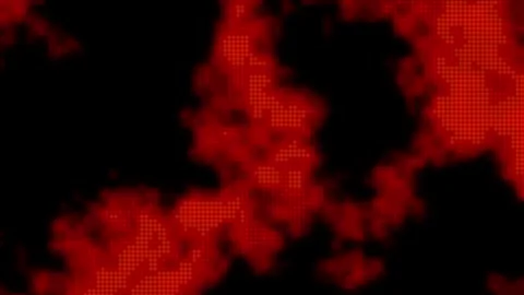 Pixel art flame isolated on black background. Bright Burning fire, flying sparks Stock Footage 242430431