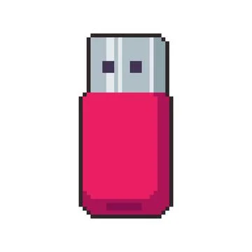 Pixel art Flash Drive game asset design Stock Illustration