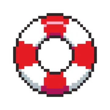 Pixel art float ring game asset design Stock Illustration