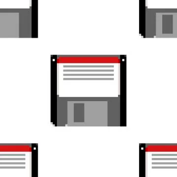 Pixel art floppy disk pattern Stock Illustration