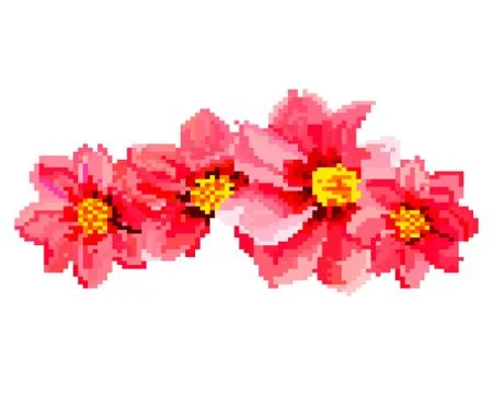 Pixel art of flowers. Stock Illustration