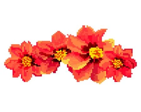 Pixel art of flowers. Stock-Illustration