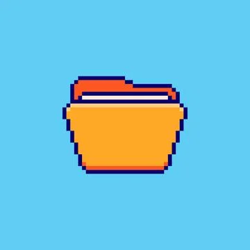 Pixel art Folder Icon game asset design Stock Illustration