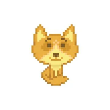 Pixel art fox Stock Illustration