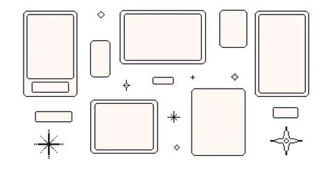 Pixel art frames set. 8 bit geometric borders. Rectangle text boxes in retr.. 스톡 일러스트