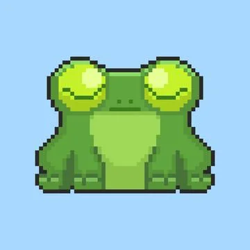 Pixel art Frog game asset design Stock Illustration