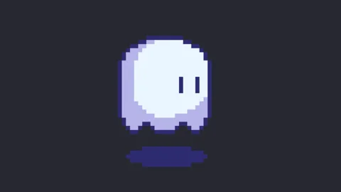 Pixel art game cute ghost. animation 8 bit suitable for games or apps Vidéo 311430727