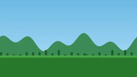 Pixel art game terrain scrolling seamless looping background 4K 库存影片 337062382