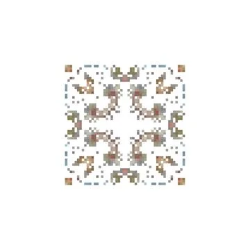 Pixel art geometric pattern. Vector illustration. Design elements for print, emb 스톡 일러스트