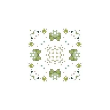 Pixel art geometric pattern. Vector illustration. Design elements for print, emb 스톡 일러스트