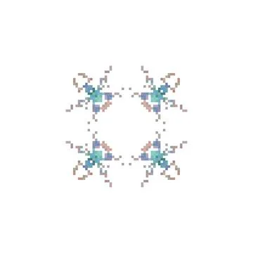 Pixel art geometric pattern. Vector illustration. Design elements for print, emb イラスト素材