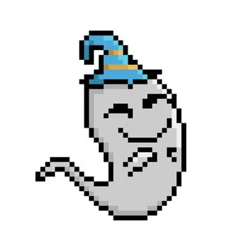 Pixel art ghost design isolated Stock Illustration