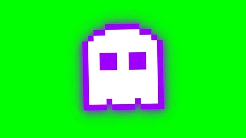 Pixel Art Ghost Floating on Green Screen Background. 스톡 동영상 336620416