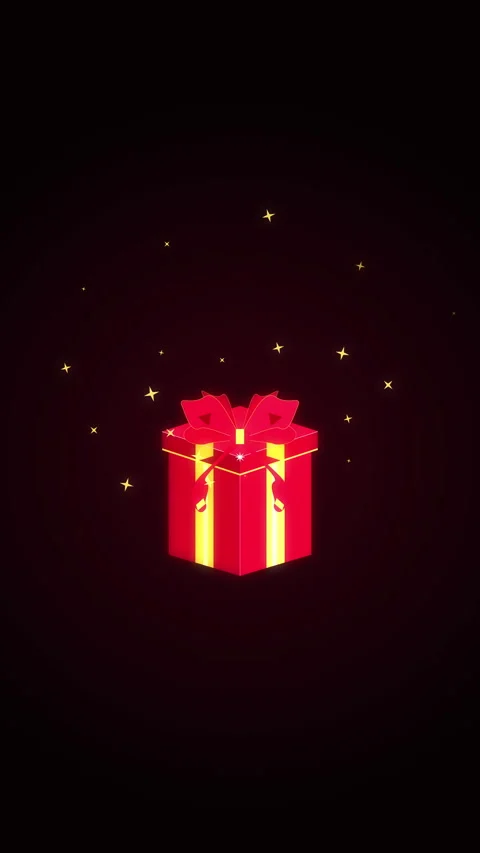 Pixel art gift box animation with glowing sparkles and holiday vibes Stock Footage 346647748