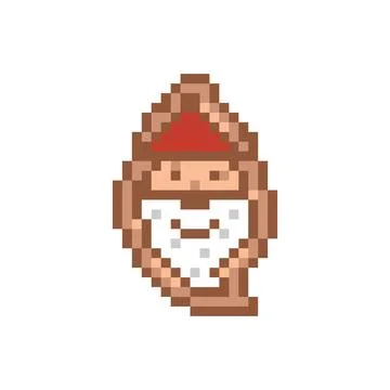 Pixel art gingerbread cookie santa claus design Stock Illustration