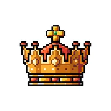Pixel Art Gold Crown. Vector illustration design. Stock Illustration