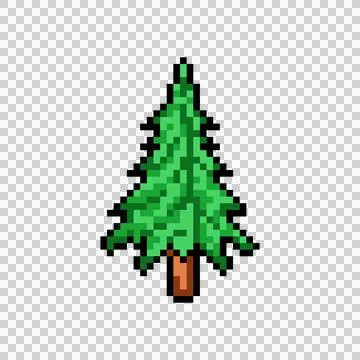 Pixel art green tree park graphic design Illustration