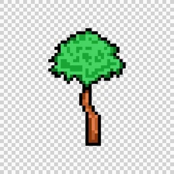 Pixel art green tree park graphic illustration Illustration