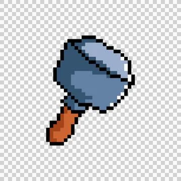Pixel art hammer weapon graphic design vector Stockillustratie