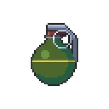 Pixel art Hand Grenade game asset design Stock Illustration