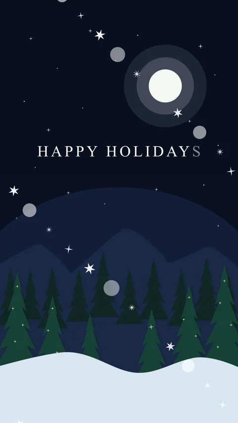 Pixel art happy holidays winter snow forest animation background loop Stock Footage 346543597