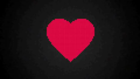 Pixel art Heart Illustrazione stock