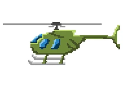 Pixel art helicopter Stock Illustration