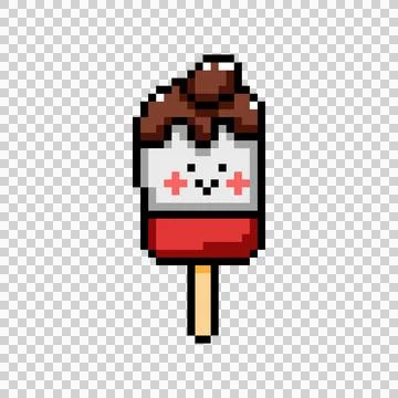 Pixel art illustration character ice cream design Stock Illustration