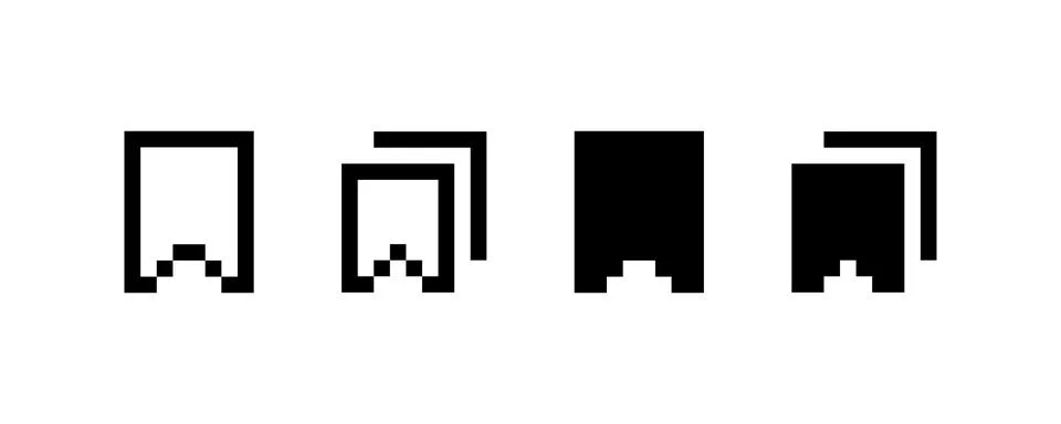 Pixel Art Interface Icons: Copy and Paste. Vector icon. Stock Illustration