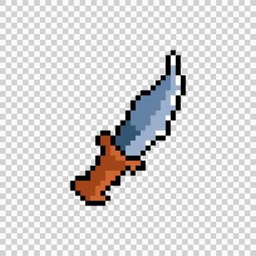 Pixel art knife weapon graphic design vector Stockillustratie