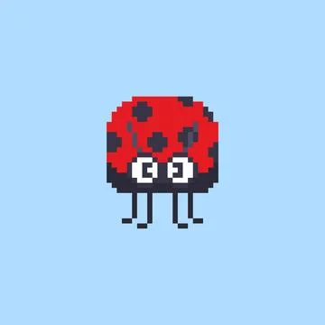 Pixel art Ladybug game asset design Stock-Illustration