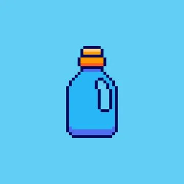 Pixel art Laundry Detergent Bottle game asset design Stock Illustration