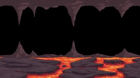 Pixel art lava cave animation loop 動画素材 330159476